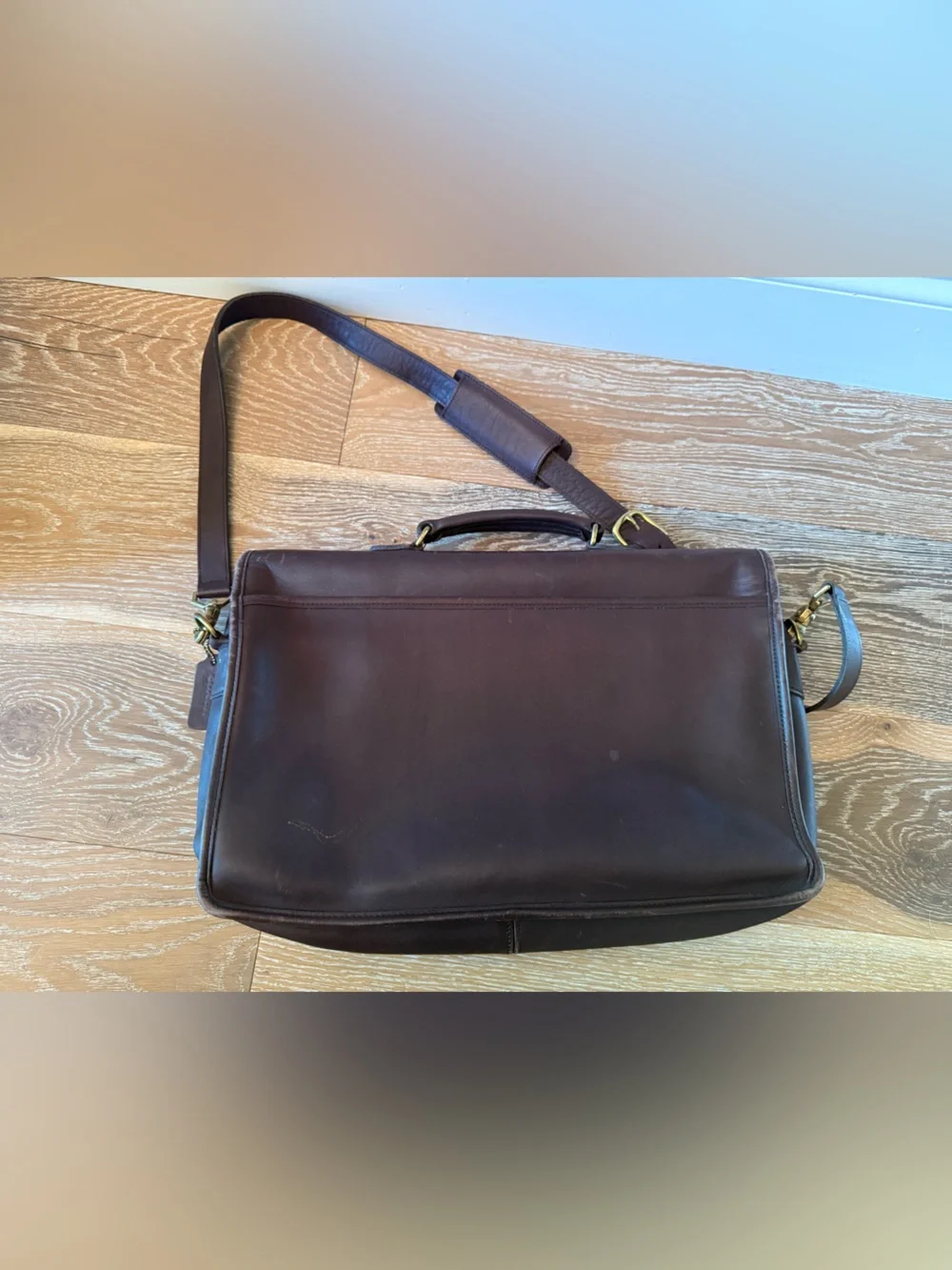 Vintage 90s Coach Prescott brown Leather Messenger Briefcase Laptop Bag